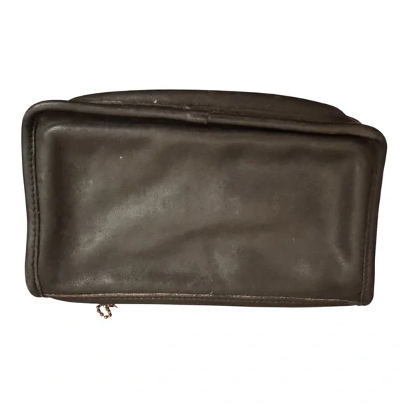 Coach Dark Black Leather Wallet or Makeup Bag - Picture 4 of 5